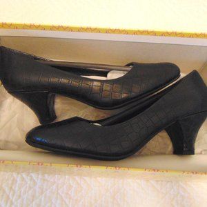 Black Croc Print Pumps Brand New in Box